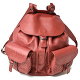 Bottega Veneta Backpack Rucksack Men and Women BOTTEGA VENETA Intrecciato Leather Dark Red 155095