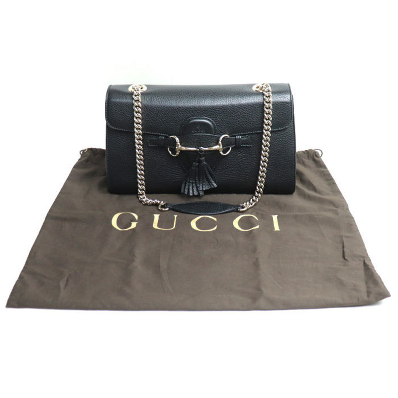 GUCCI Emily Chain Shoulder Bag Black 295402 Women's