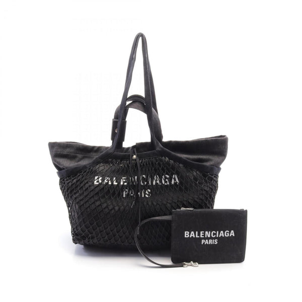 BALENCIAGA 24 7 MEDIUM Tote Bag Denim Nylon Women's Black 7918092A71069