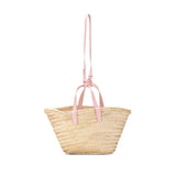 Celine Triomphe Classic Palm Leaf Handbag Shoulder Bag Beige Pink Raffia Leather Women's CELINE