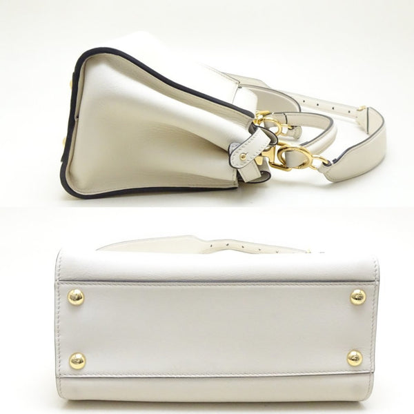 FENDI Peekaboo Small 8BN244 2-Way Bag Leather Ivory 351481