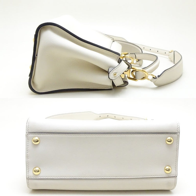 FENDI Peekaboo Small 8BN244 2-Way Bag Leather Ivory 351481