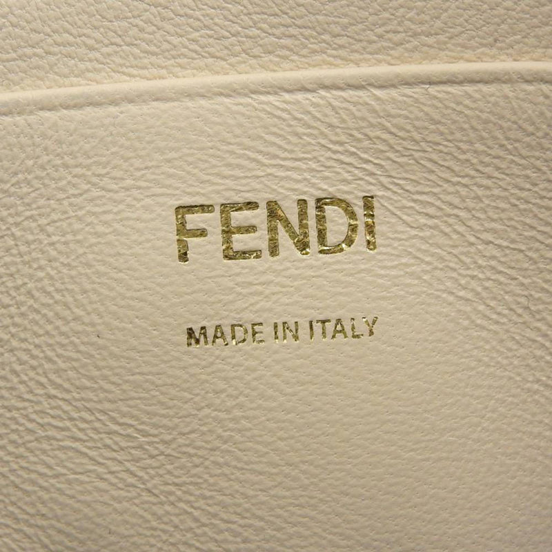 Fendi FENDI Baguette Small Logo FF Pattern 2WAY Bag Chain Shoulder Lamb Leather 8BS017