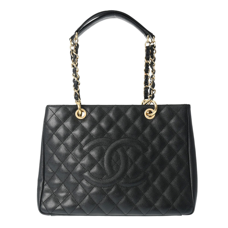 CHANEL GST Grand Tote Black A50995 Women's Caviar Skin Bag