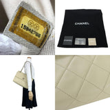 Chanel Shoulder Bag Matelasse Large Calf Beige Ivory Chain 15 Series Coco Mark Women's CHANEL