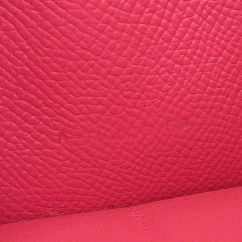 Hermes HERMES Kelly Wallet A Engraved Long Epson Rose Extreme