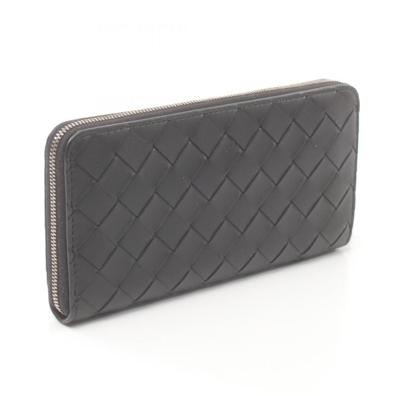 BOTTEGA VENETA Intrecciato Round Long Wallet Leather Men's Black 749427VCPQ48803