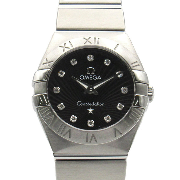 OMEGA Constellation Brushed Watch Stainless Steel Ladies Black 123.10.24.60.51.001