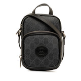 Gucci GG Supreme Interlocking G Shoulder Bag 672952 Black PVC Leather Women's GUCCI