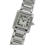 Cartier Women's Tank Francaise Watch SM Quartz Stainless Steel SS W51008Q3 Silver Ivory Polished