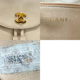 CHANEL Backpack Caviar Skin Leather Light Beige Gold Women's n0721