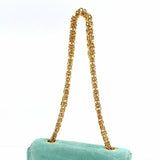 Chanel Chain Handbag Cocomark Vintage Suede Green Ladies