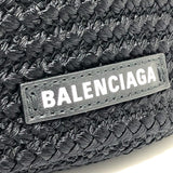 Balenciaga 695612 logo ibiza basket bag Bag Tote Bag Summer bag Hand Bag Black SilverHardware