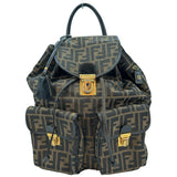 FENDI Backpack/Daypack Zucca Pattern Canvas x Leather 2way A5 Flap Women's I120824025