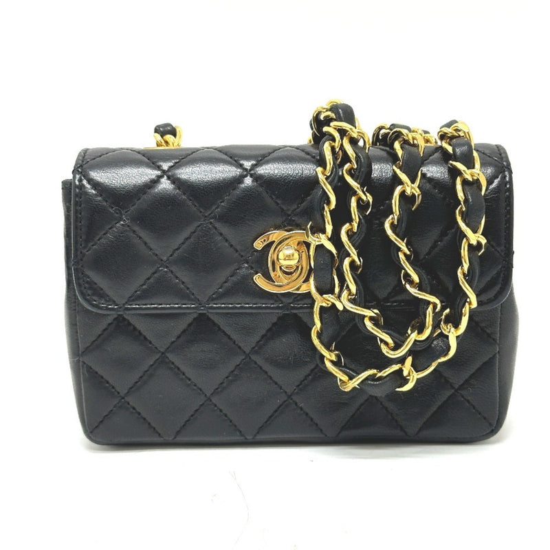 CHANEL 2208 Matelasse Chain Shoulder Bag Lambskin Women's Black