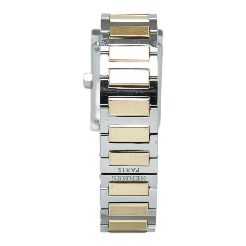 Hermes Tandem Watch TA1.220 Quartz White Shell Dial Stainless Steel Ladies HERMES