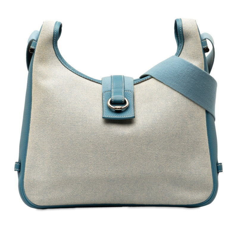 Hermes Sako Shoulder Bag Blue Toile H Women's HERMES