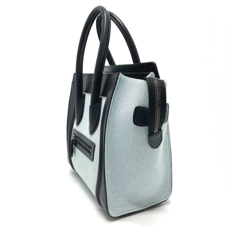 CELINE 167792 Bag Tote Bag Hand Bag Aqua Blue x Black