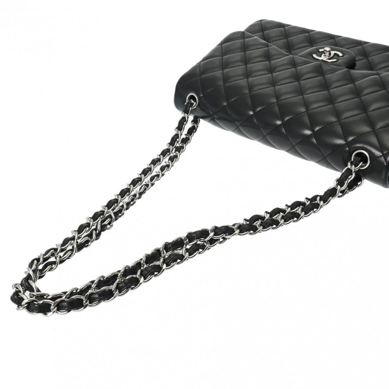 CHANEL Chanel Matelasse Chain Shoulder Double Flap 30cm Black A58600 Women's Lambskin Bag