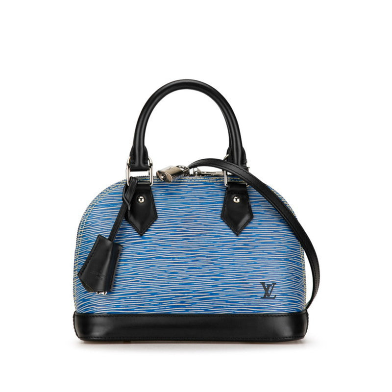 Louis Vuitton Epi Denim Alma BB Handbag Shoulder Bag M41437 Blue Black PVC Leather Women's LOUIS VUITTON