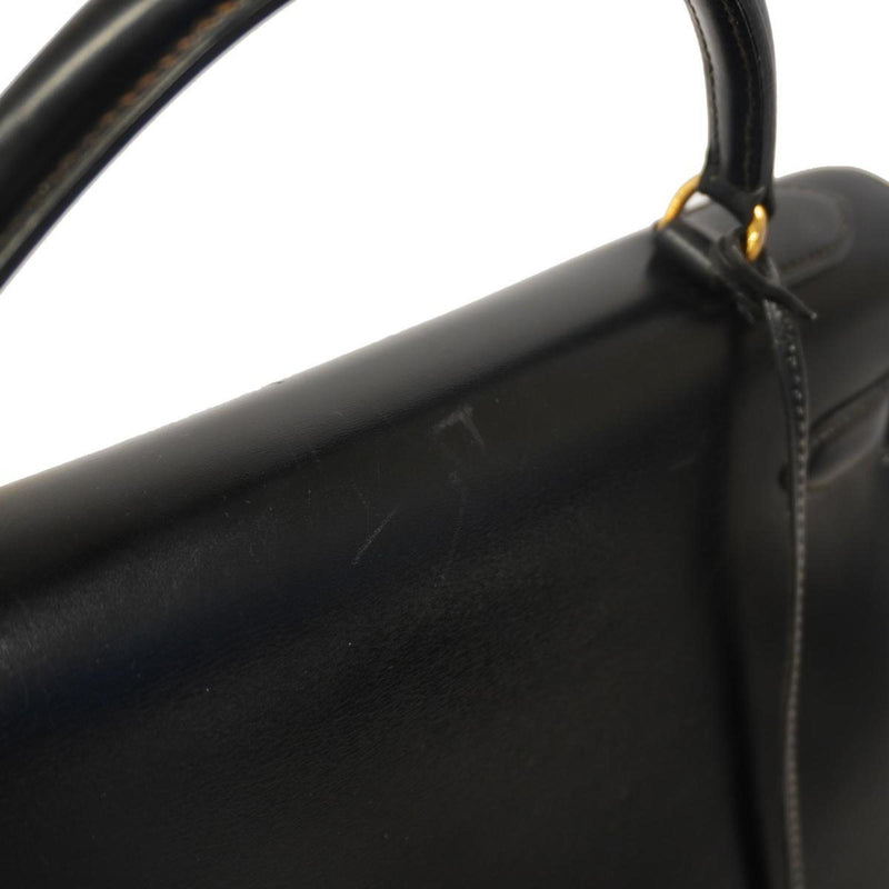 Hermes handbag Kelly 32 〇P engraved box calf black ladies