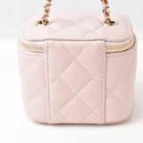 Chanel Small Vanity Case Shoulder Bag CHANEL Chain Caviar Skin AP1340 Rose