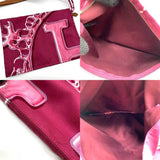 Hermes Bag Silky City PM Pink Shoulder Crossbody Square Flat Ladies Silk x Vau Balenia Leather HERMES