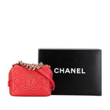 Chanel Matelasse Coco Mark Studs Chain Handbag Shoulder Bag Red Lambskin Women's CHANEL