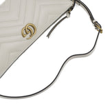 GUCCI Gucci GG Marmont Shoulder Bag 739166 White Ivory Gold Hardware Quilted Handbag