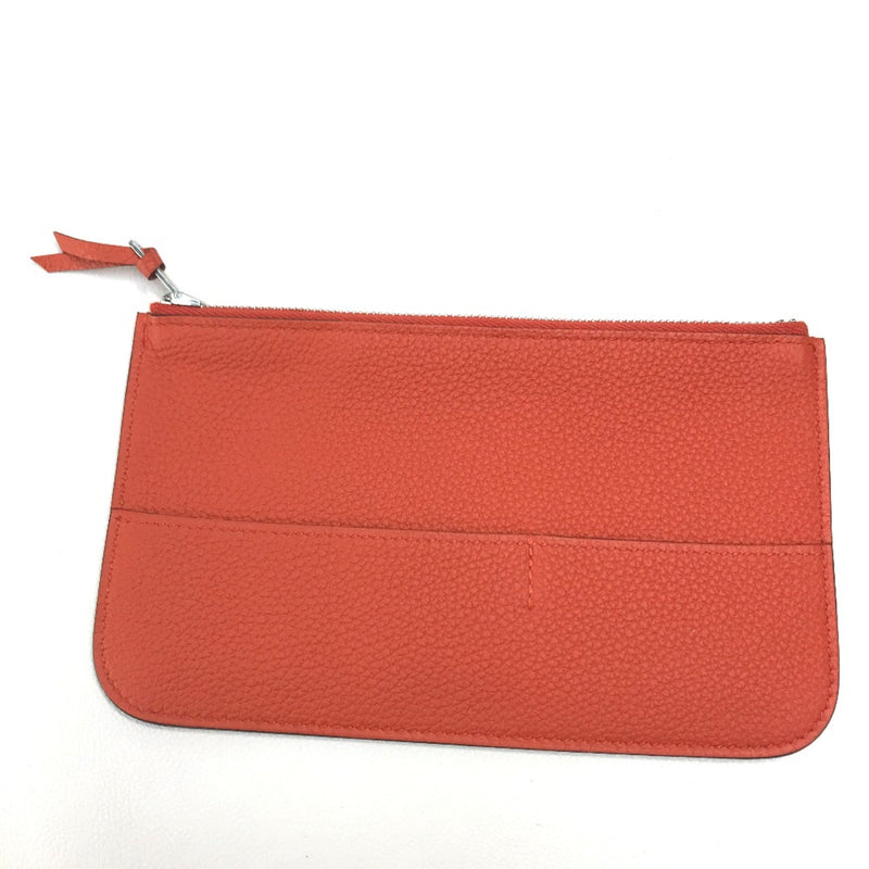 Hermes With coin purse Long Wallet Rouge tomato Orange red