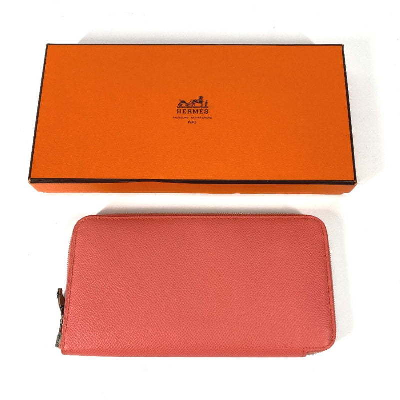 Hermes Azap Long Long wallet Zip Around Long Wallet Flamingo Pink Based