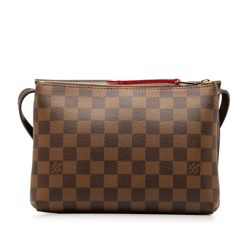 Louis Vuitton Damier Twice Shoulder Bag N48259 Brown PVC Leather Women's LOUIS VUITTON