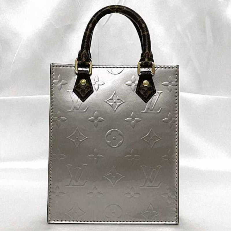 Louis Vuitton 2-way bag Petite Sac Plat Taupe Greige Monogram Vernis M90564 Bag Shoulder Patent leather canvas KF3290 LOUIS VUITTON