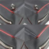 BALENCIAGA Paper A6 Handbag 370926 Calf Made in Italy Black/Red Crossbody 2way A5 Open Ladies