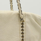 CHANEL Luxury Line Coco Mark Tote Bag Chain Shoulder Leather Ivory