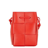 Bottega Veneta Maxi Intrecciato Small Cassette Bag Handbag Red Leather Women's BOTTEGAVENETA