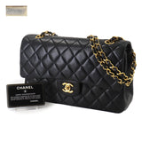 CHANEL Matelasse 25 Chain Shoulder Bag Leather Black A01112 Gold Hardware