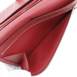 Hermes HERMES Beansufla Long Wallet Vaux Epson Made in France 2014 Red □R Belt Hardware Ladies