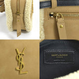 Saint Laurent SAINT LAURENT waist bag body shearling fur beige gold ladies