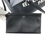 BALENCIAGA Duty Free Tote Bag 741602 Mesh x Leather Black Silver Hardware Shoulder Logo with Pouch