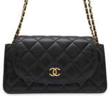 Chanel Chain Wallet Matelasse Coco Mark Lambskin AP3003 CHANEL Black