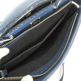 Fendi Selleria Peekaboo Fit 7VA406 Men's Leather Briefcase,Shoulder Bag Navy