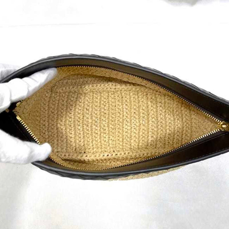 Bottega Veneta Clutch Bag Flip Flap Medium Prism Pouch f-21326 Beige Brown Intrecciato 787984V2P069820 Viscose Calf BOTTEGA VENETA Handbag Bicolor