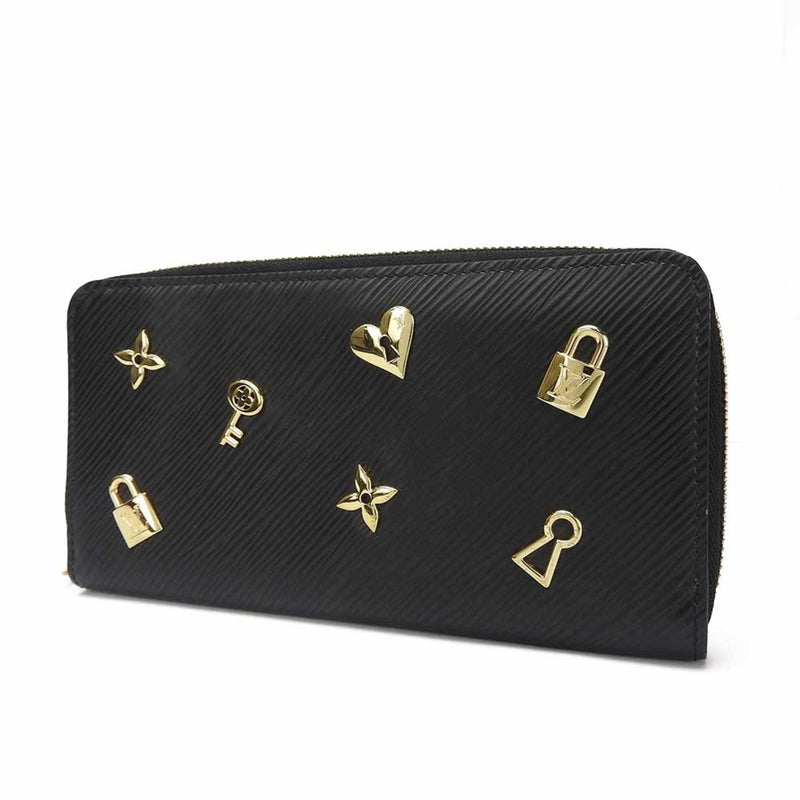 Louis Vuitton Long Wallet Lovelock Zippy Epi Noir Round Black LOUIS VUITTON M63991 Women's LV Leather Zip Around Gold