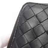 BOTTEGA VENETA Intrecciato Round Long Wallet Leather Men's Women's Black 608053VCPP28425