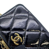 Chanel Chain Shoulder Bag Matelasse Coco Mark Enamel AP2242 CHANEL Pochette Black