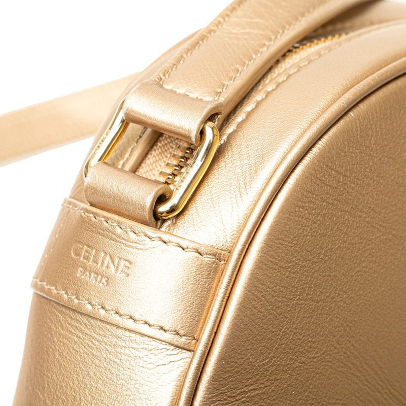 CELINE C Charm Small Shoulder Bag Gold Leather Women's