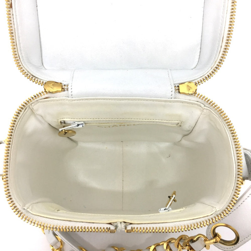 Chanel CC Mark Vanity Shoulder Bag White GoldHardware