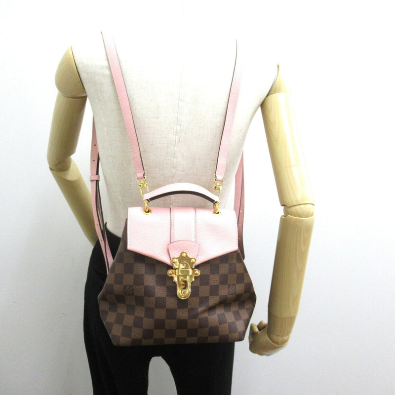 Louis Vuitton Clapton Backpack, Rucksack, Bag, Coated Canvas, Damier, Women's, Brown, Pink, N42262