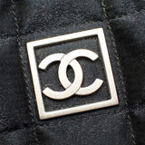 Chanel Boston Bag Sports Line Women's Black Nylon Chocolate Bar Stitch Hand